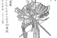 Portrait of Lu Bu from a 19th century Qing Dynasty edition of the Romance of the Three Kingdoms, Zengxiang Quantu Sanguo Yanyi (ZT 2011)