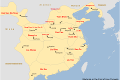 Map of major warlords of the Han dynasty in the 190s AD (SY 2017)