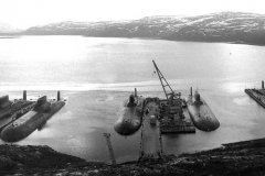 Typhoon SSBN that the Russian service called Project-941 Akula, docked