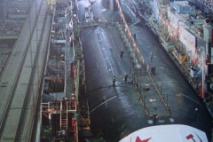 Typhoon SSBN that the Russian service called Project-941 Akula, in dock